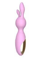 Розовый мини-вибратор Emily с ушками - 16 см.