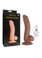 Коричневый вибратор SEDUCER 20 Function Veined Dong (20 см)