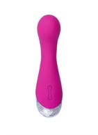 Розовый перезаряжаемый вибратор Erotist с крупной головкой - 15 см.