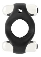 Чёрное эрекционное кольцо Double Vibrating Endless Cockring с вибрацией