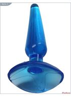 Голубая анальная пробка Butt Plug на присоске (11 см)