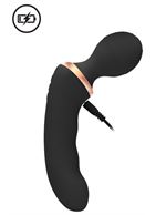 Черный двусторонний вибратор Charm (18 см)