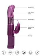 Фиолетовый вибратор кролик Rotating Butterfly (22,8 см)