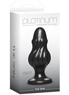 Чёрная анальная пробка Platinum Premium Silicone The Spin - 12,7 см.