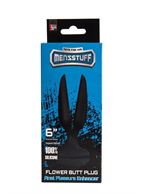 Чёрная анальная пробка-бутон MENZSTUFF - FLOWER BUTT PLUG 6INCH (15 см)