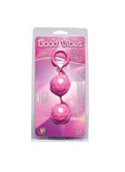 Розовые вагинальные шарики с рельефом GOOD VIBES ROTO BALLS