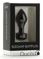 Чёрный анальный плаг Elegant Black - 8,3 см.