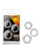 Набор из 3 прозрачных эрекционных колец Stay Hard Beaded Cockrings