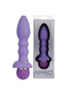 Фиолетовый анальный вибромассажер PURRFECT SILICONE ANAL VIBRATOR (13 см)