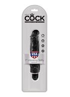 Чёрный вибратор-реалистик 7" Vibrating Stiffy - 21,6 см.