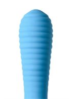 Голубой мини-вибратор MINI 2 с ребрами (11,8 см)