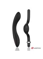 Черный вибратор с пультом-часами Anne s Desire Curve G-Spot Vibe Wireless Watchme (20,5 см)