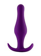 Фиолетовая анальная пробка Butt Plug with Handle Large - 14,5 см.