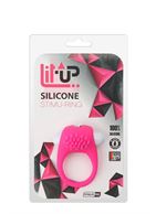 Розовое эрекционное кольцо с щеточкой LIT-UP SILICONE STIMU RING 5