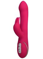 Розовый вибратор-ротатор со стимулятором клитора Rabbit Esquire - 22 см.