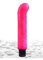 Ярко-розовый вибромассажер XL G-Spot Softees с загнутым кончиком (16,2 см)