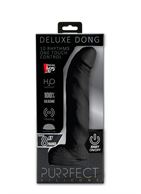 Чёрный вибратор-реалистик с присоской PURRFECT SILICONE DELUXE ONE TOUCH 8INCH (20 см)