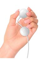 Белые вагинальные виброшарики USB KEGEL BALLS, работающие от USB