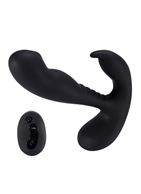 Черный стимулятор простаты Remote Control Prostate Stimulator with Rolling Ball - 13,3 см.