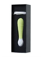 Лаймовый мини-вибратор MINI 2 с ребрами (11,8 см)