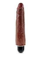 Коричневый вибратор-реалистик 9" Vibrating Stiffy - 27,9 см.