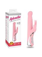 Нежно-розовый вибратор Gyrating G-Bunny со стимулятором клитора (24 см)
