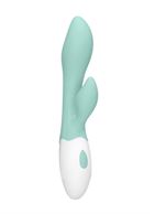 Зеленый G-spot вибратор Sunset со стимулятором клитора (20 см)