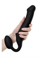 Черный безремневой страпон Silicone Bendable Strap-On L
