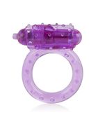 Фиолетовое эрекционное кольцо с вибрацией One Touch Nubby