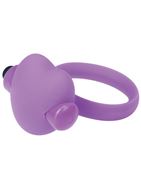 Фиолетовое эрекционное виброкольцо с сердечком HEART BEAT COCKRING SILICONE