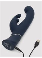Темно-синий вибратор кролик Greedy Girl Real-Feel Rabbit Vibrator (25,4 см)