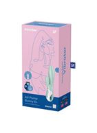 Зеленый вибратор кролик Air Pump Bunny 5+ с функцией расширения (20,4 см)