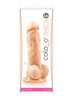Телесный фаллоимитатор Colours Pleasures Thick 5 Dildo - 18,3 см.
