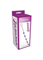 Фиолетовая анальная цепочка с 5 шариками JAMMY JELLY ANAL 5 BEADS VIOLET - 38 см.