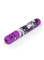 Фиолетовый вибратор с принтом CLASSIC VIBRATOR PURPLE SNAKE WOMAN - 18,4 см.