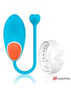 Голубое виброяйцо с белым пультом-часами Wearwatch Egg Wireless Watchme