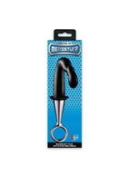 Чёрный изогнутый анальный плаг PROSTATE PLUG PLATED HANDLE