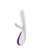 Белый вибратор-rabbit K5 с ежевичным пультом - 21,5 см.