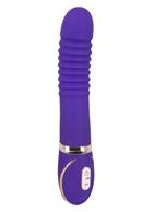 Фиолетовый водонепроницаемый вибратор Pleats с рёбрышками - 22 см.