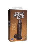 Реалистичный чернокожий фаллос The Realistic Cock 6” with Removable Vac-U-Lock Suction Cup - 19,8 см.