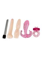 Вибронабор Sex Collection: эрекционное кольцо, вибратор и 3 насадки