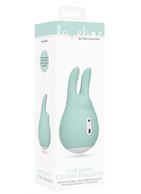 Зеленый клиторальный стимулятор Love Bunny с ушками - 9,5 см.