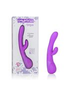 Фиолетовый вибромассажер Impress Tongue со стимуляцией клитора - 18 см.