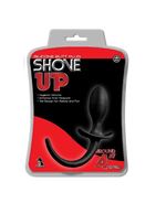 Чёрная анальная пробка с хвостом SHOVE UP 3.5INCH BUTTPLUG WITH TAIL