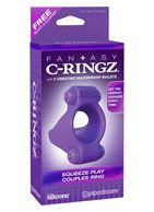 Эрекционное кольцо с двумя виброэлементами Squeeze Play Couples Ring