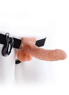 Полый страпон с креплением Vibrating Hollow Strap-On with Balls (18,9 см)