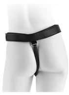 Кофейный сдвоенный поясной страпон Strap-On Harness with 7" Two Cocks One Hole (19,1 см)