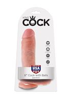 Реалистичный фаллоимитатор с мошонкой 8" King Cock with Balls на присоске (21,3 см)