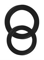 Набор из 2 чёрных эрекционных колец разного размера Infinity Thin M and L Cockring
