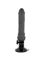 Черный вибратор Basecock Realistic Vibrator Remote Control на мощной присоске (19,5 см)